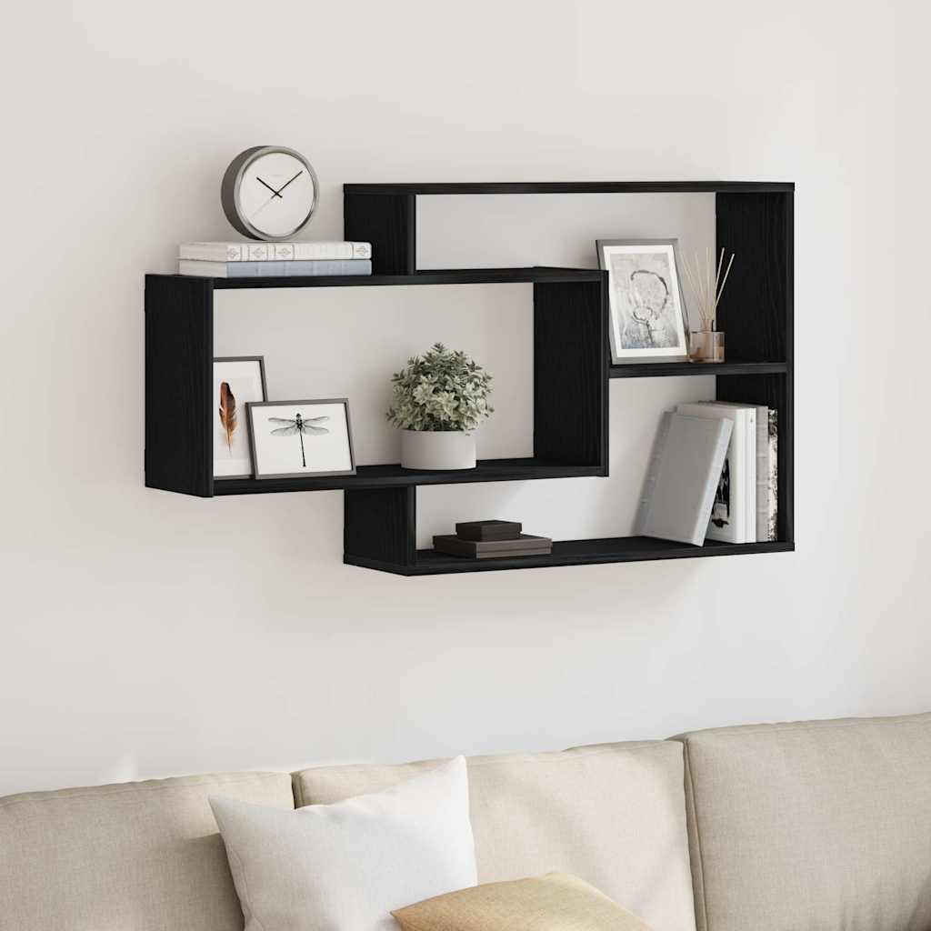 Mensola da parete Rovere Nero 104x20x58,5 cm in Legno Multistrato | homemem39