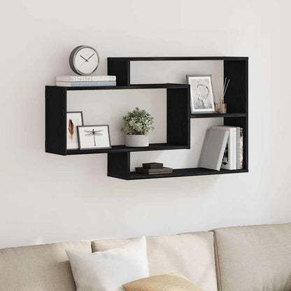 Mensola da parete Rovere Nero 104x20x58,5 cm in Legno Multistrato | homemem39