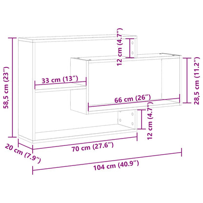 Mensola da parete Rovere Nero 104x20x58,5 cm in Legno Multistrato | homemem39