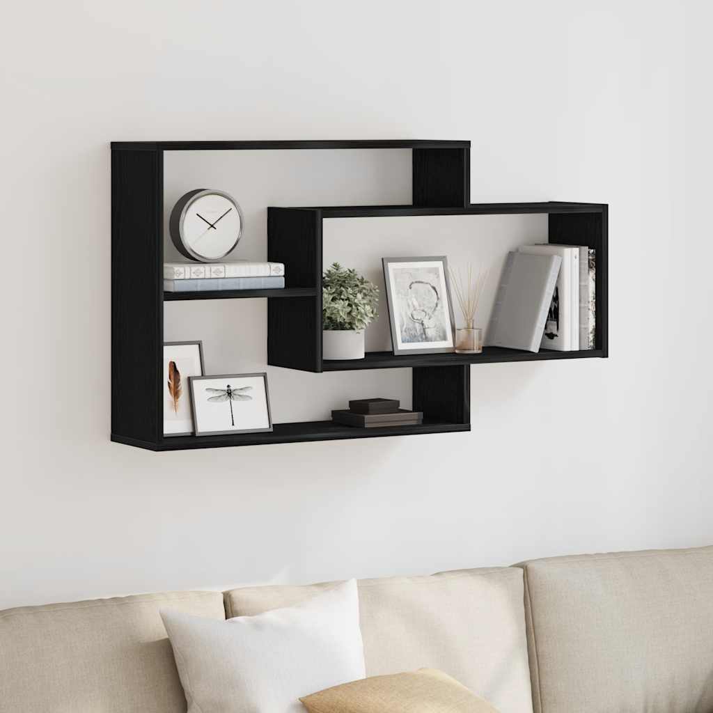Mensola da parete Rovere Nero 104x20x58,5 cm in Legno Multistrato | homemem39