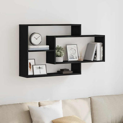 Mensola da parete Rovere Nero 104x20x58,5 cm in Legno Multistrato | homemem39