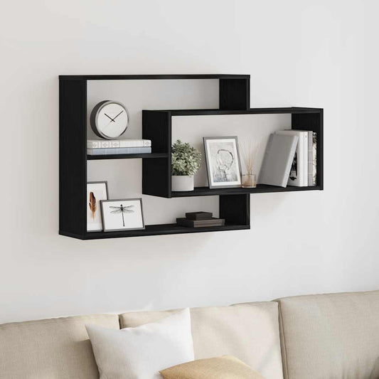 Mensola da parete Rovere Nero 104x20x58,5 cm Legno Multistrato