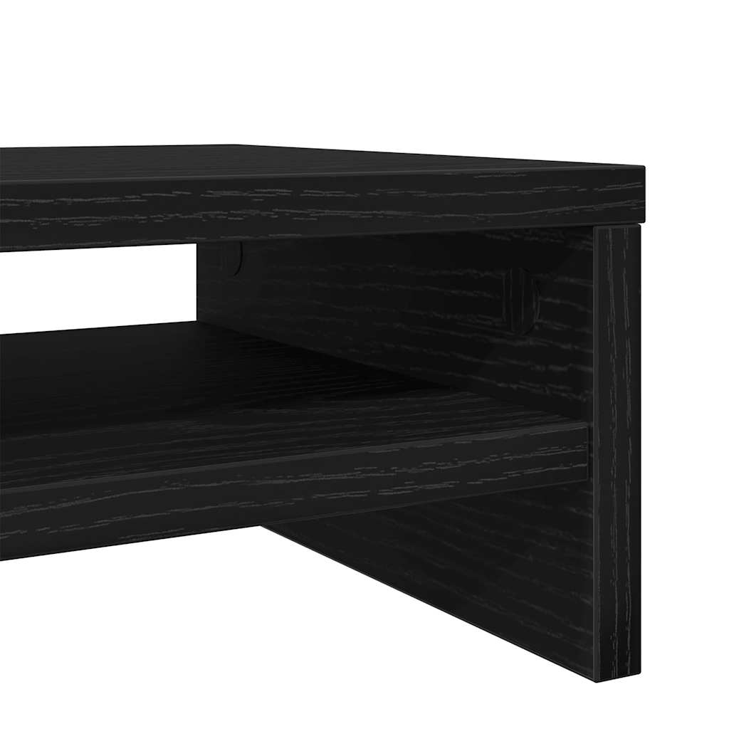 Supporto per Monitor Rovere Nero 100x24x13 cm Legno Multistrato - homemem39