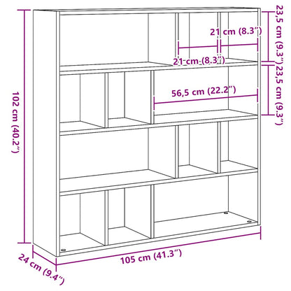 Libreria/Divisorio Rovere Nero 105x24x102 cm | homemem39