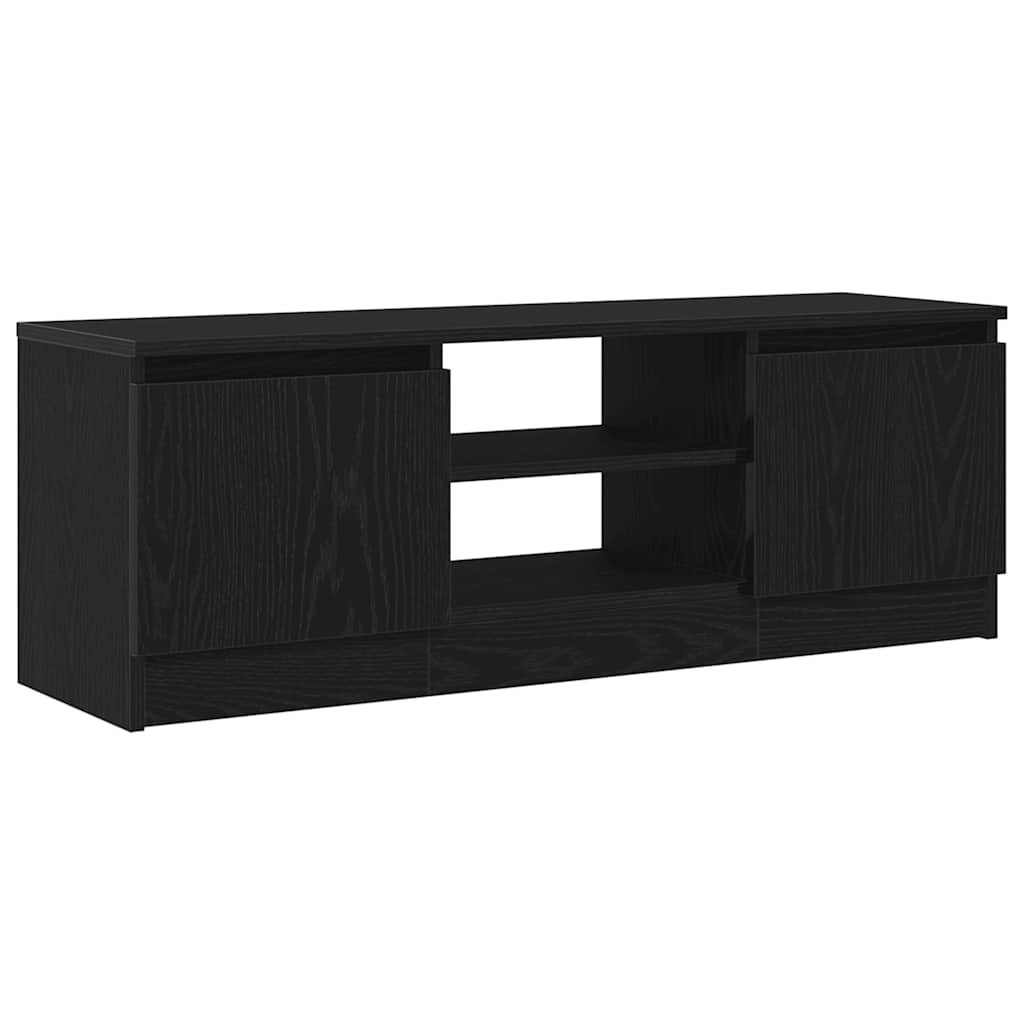 Mobile Porta TV Rovere Nero 102x30x36 cm in Legno Multistrato - homemem39
