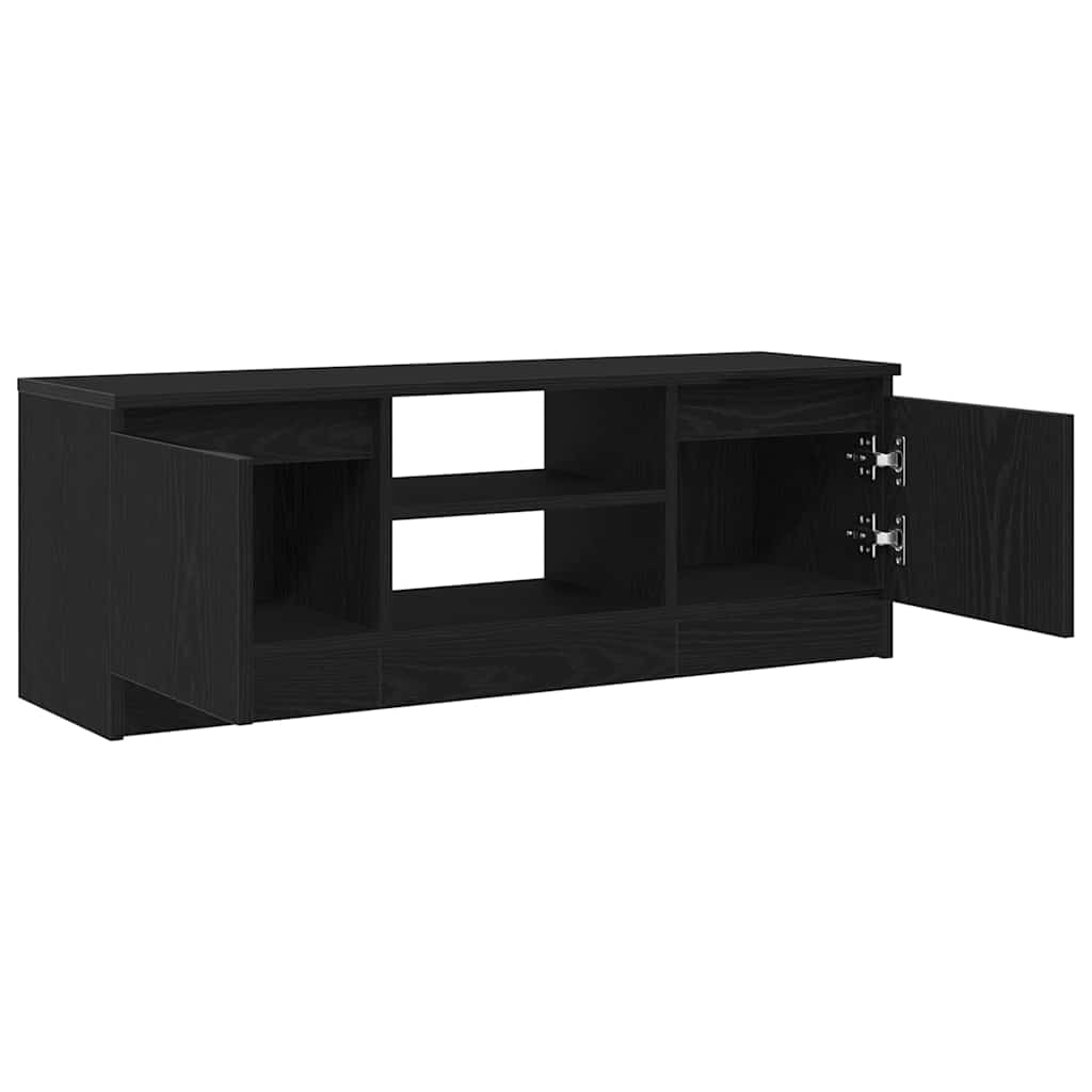 Mobile Porta TV Rovere Nero 102x30x36 cm in Legno Multistrato - homemem39
