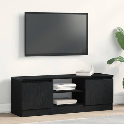 Mobile Porta TV Rovere Nero 102x30x36 cm in Legno Multistrato - homemem39