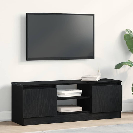 Mobile Porta TV Rovere Nero 102x30x36 cm in Legno Multistrato - homemem39