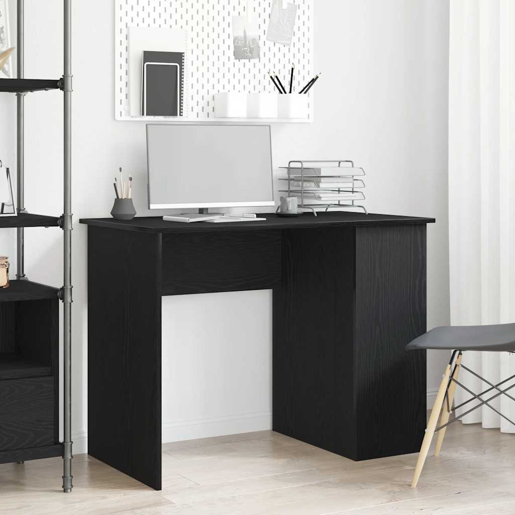 Scrivania Rovere Nero 100x55x75 cm in Legno Multistrato | homemem39