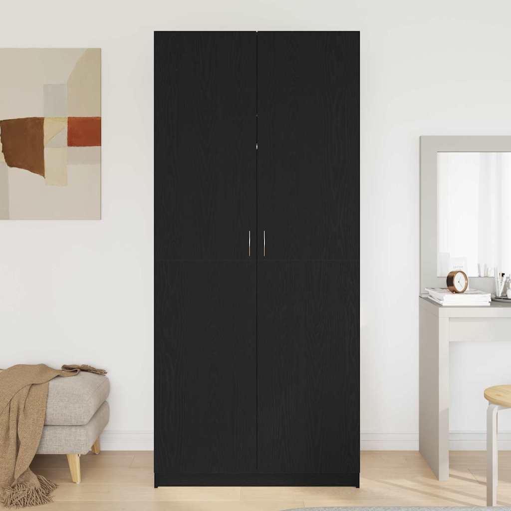 Guardaroba con porta Nero 90 x 52 x 200 cm Legno multistrato