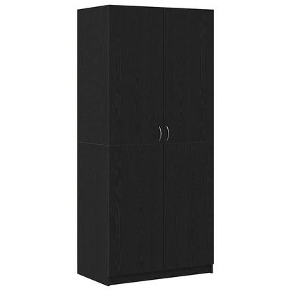 Guardaroba con porta Nero 90 x 52 x 200 cm Legno multistrato