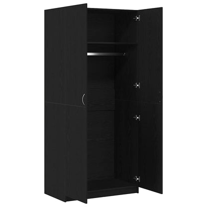 Guardaroba con porta Nero 90 x 52 x 200 cm Legno multistrato