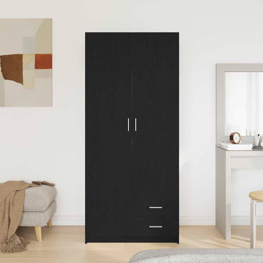 Guardaroba Rovere nero 80 x 52 x 180 cm Legno multistrato