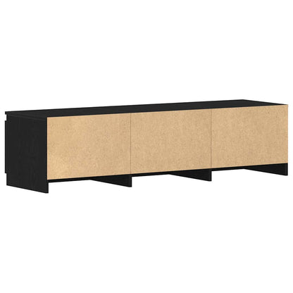 Mobile TV Rovere Nero 140x40x36 cm in Legno Multistrato - homemem39