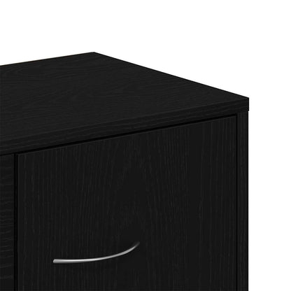 Credenza Rovere Nero 88x30x64 cm in Legno Multistrato