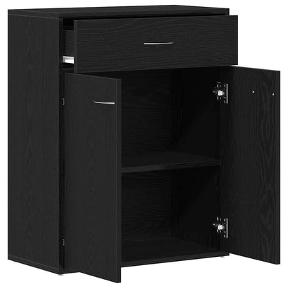 Credenza con cassetto Nero 60 x 30 x 75 cm Legno multistrato