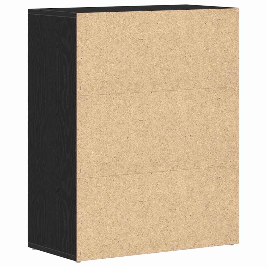 Credenza con cassetto Nero 60 x 30 x 75 cm Legno multistrato