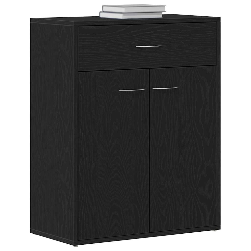 Credenza con cassetto Nero 60 x 30 x 75 cm Legno multistrato