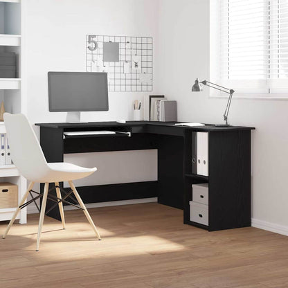 Scrivania ad angolo Rovere Nero 120 x 140 x 75 cm | homemem39