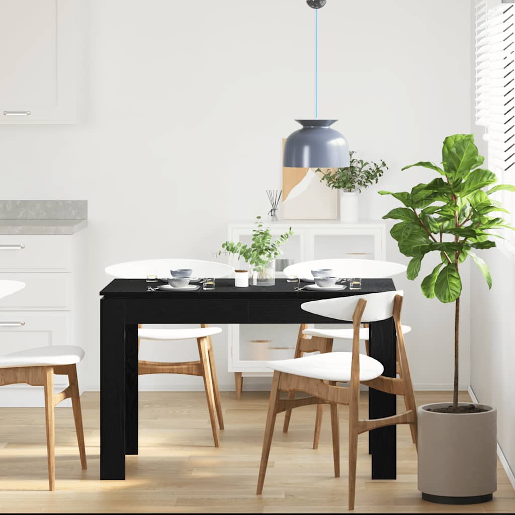 Tavolo da pranzo Rovere Nero 120x60x76 cm in Legno Multistrato | homemem39