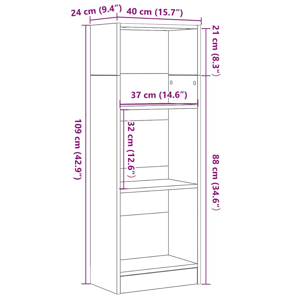 Libreria Rovere Nero 40x24x109 cm in Truciolato | homemem39