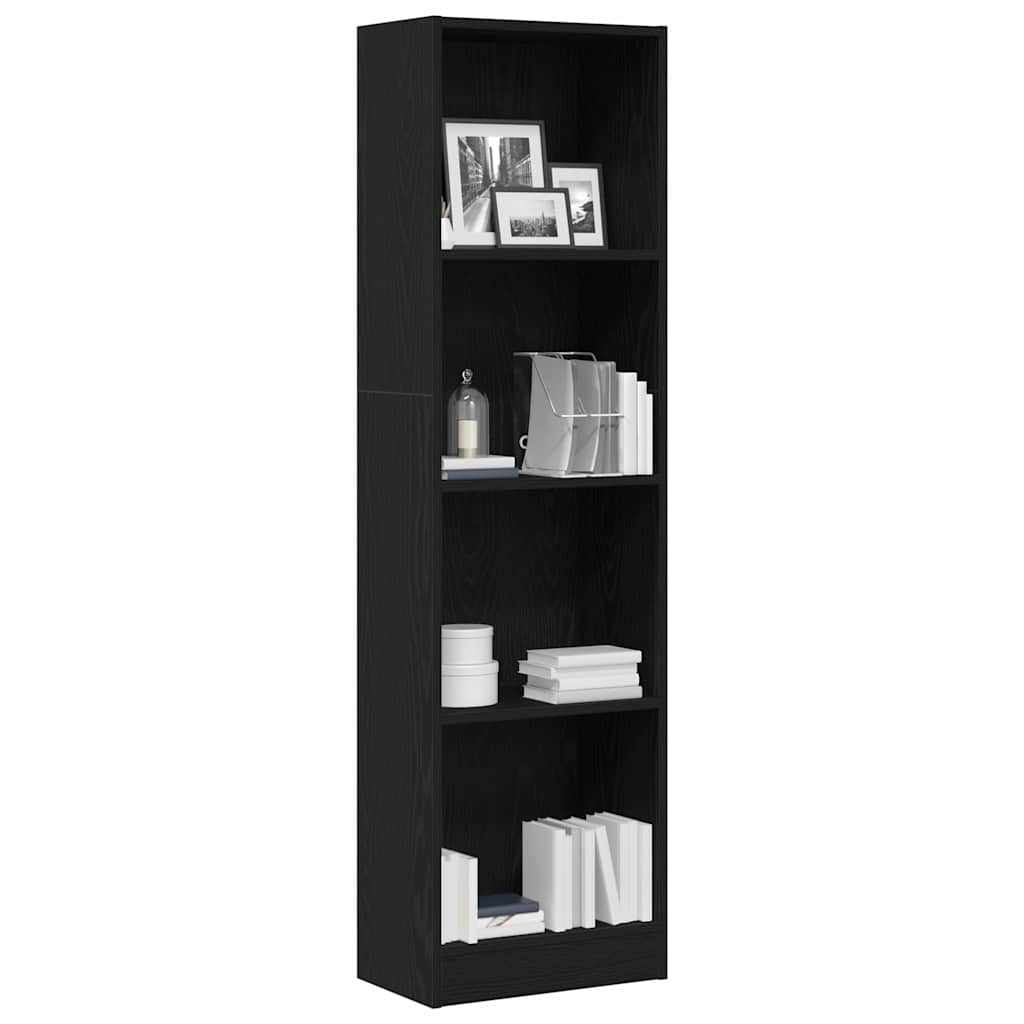 Libreria Rovere Nero 40x24x143 cm in Legno Multistrato | homemem39