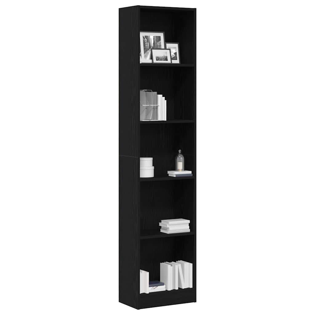 Libreria Rovere Nero 40x24x176 cm in Legno Multistrato | homemem39