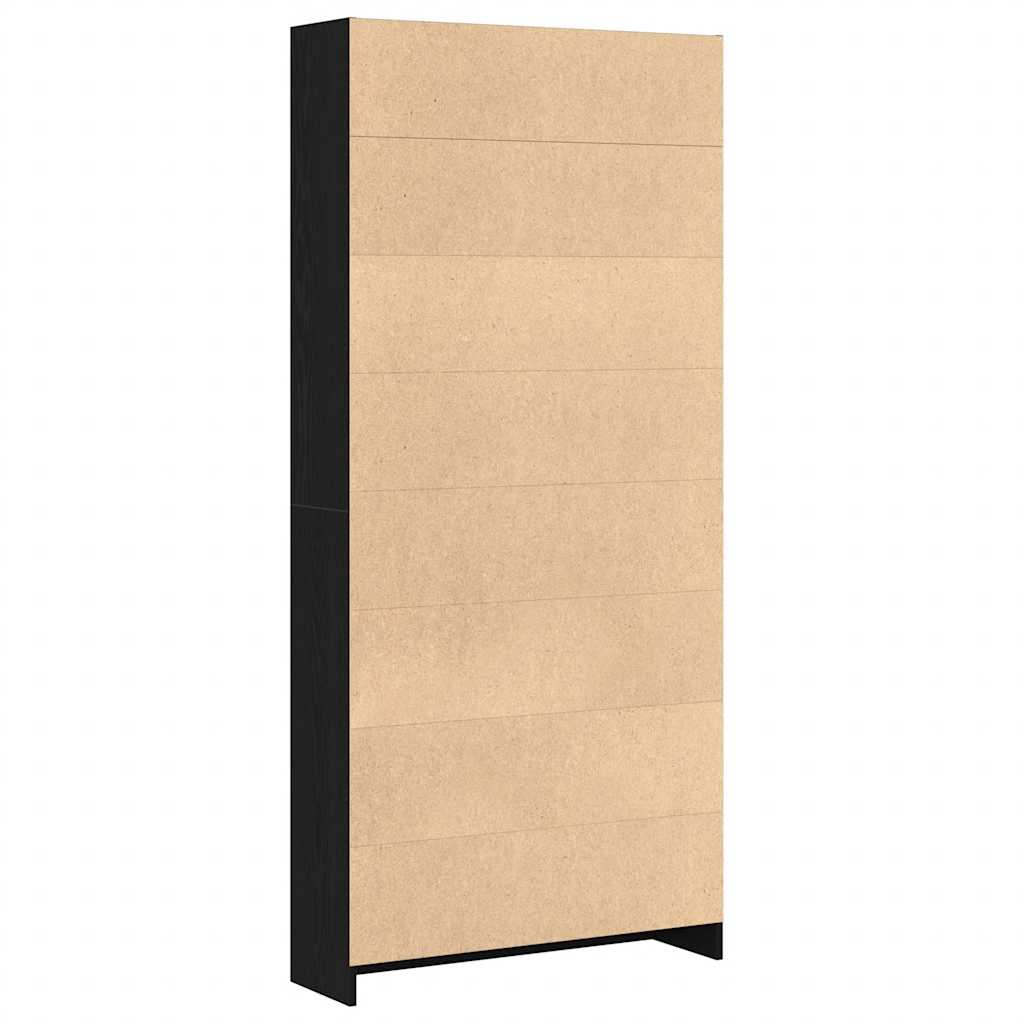 Libreria Rovere Nero 80x24x176 cm in Legno Multistrato | homemem39