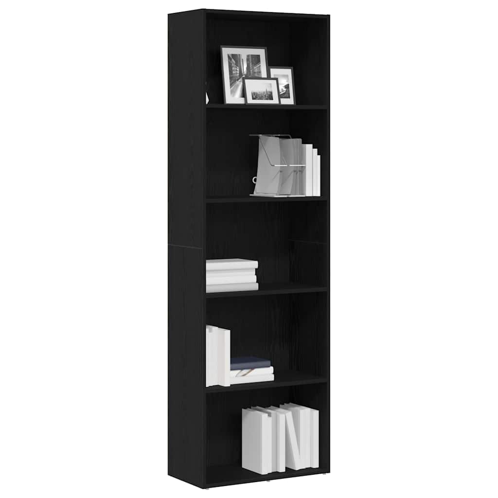 Libreria Rovere Nero 60x30x189 cm in Legno Multistrato | homemem39