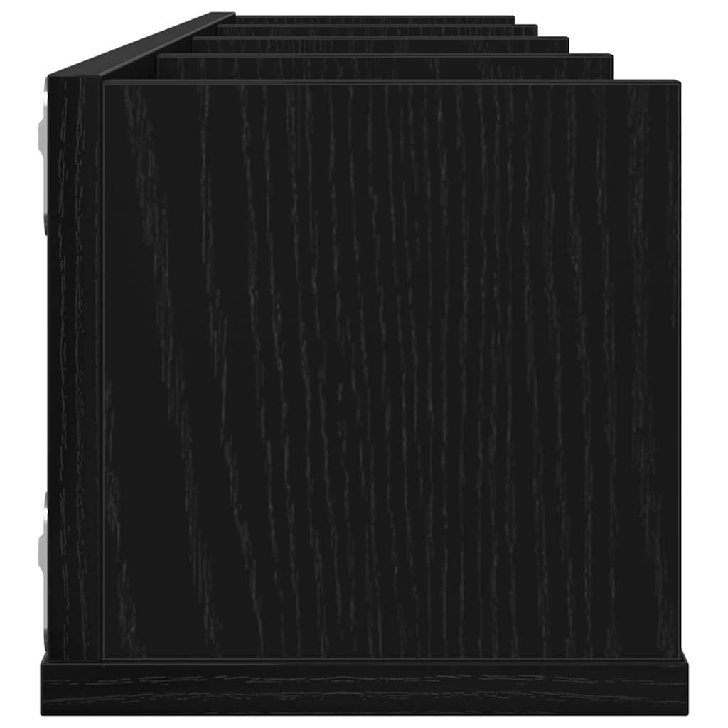 Scaffale da parete con lo scaffale Rovere Nero 100 x 18 x 18 cm