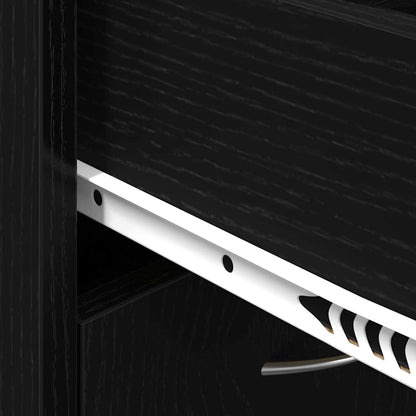 Scarpiera Rovere Nero 60 x 35 x 84 cm Legno multistrato