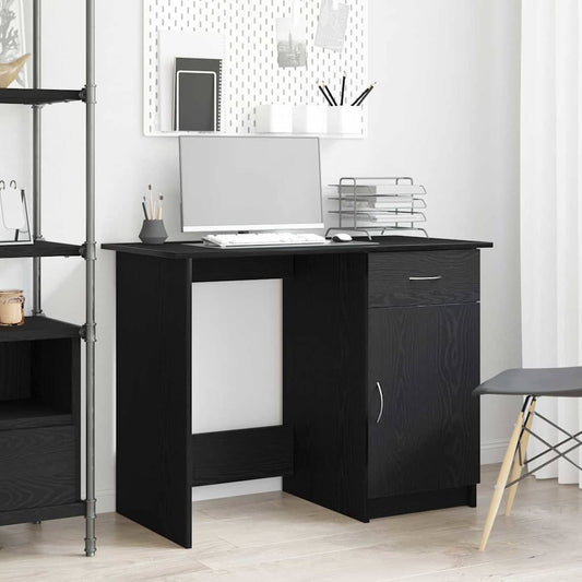 Scrivania Rovere Nero 100 x 50 x 76 cm Legno multistrato | homemem39
