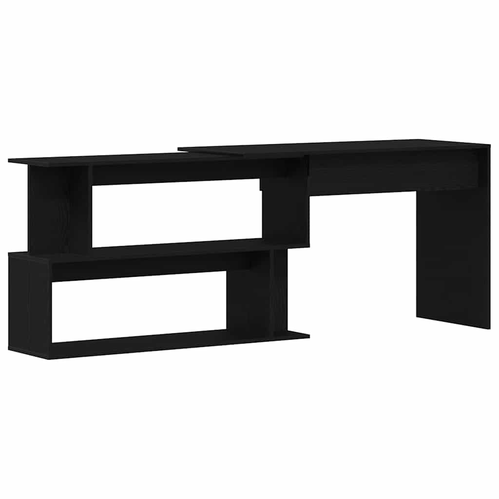 Scrivania Rovere Nero 200 x 50 x 76 cm Legno multistrato | homemem39