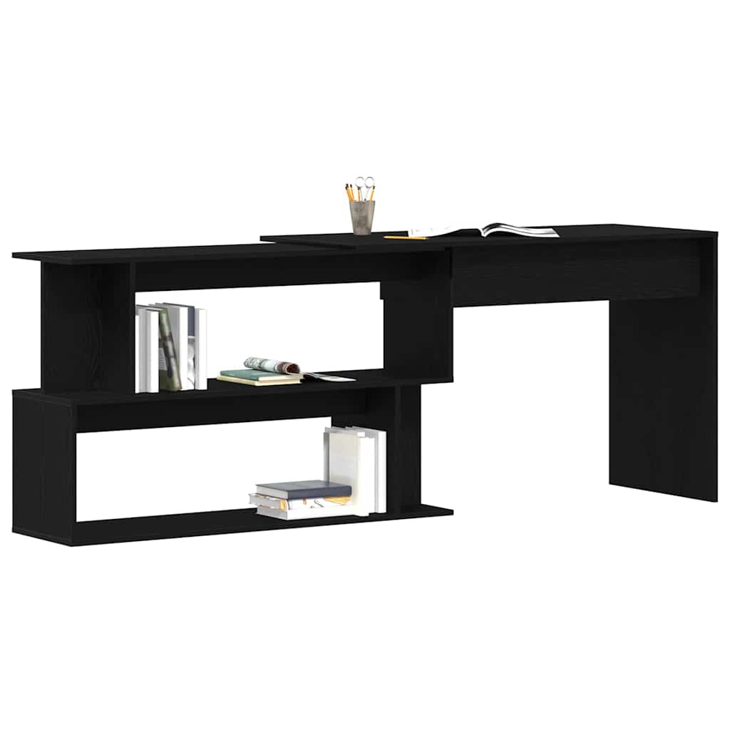 Scrivania Rovere Nero 200 x 50 x 76 cm Legno multistrato | homemem39