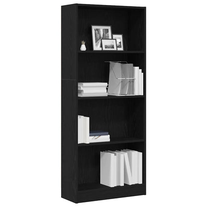 Libreria Rovere Nero 60 x 24 x 143 cm Legno multistrato
