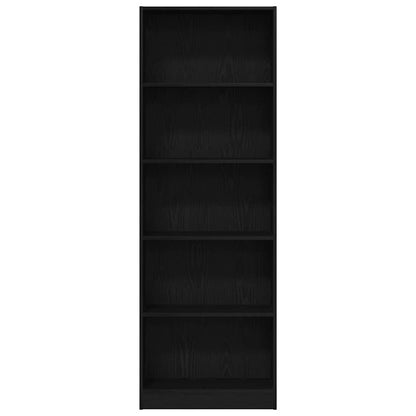 Libreria Rovere Nero 60 x 24 x 176 cm Legno multistrato