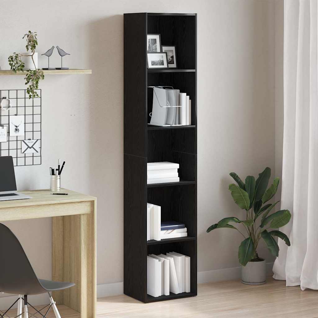 Libreria Rovere Nero 40x30x189 cm Legno Massello di Acacia | homemem39