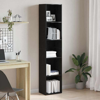 Libreria Rovere Nero 40x30x189 cm Legno Massello di Acacia | homemem39