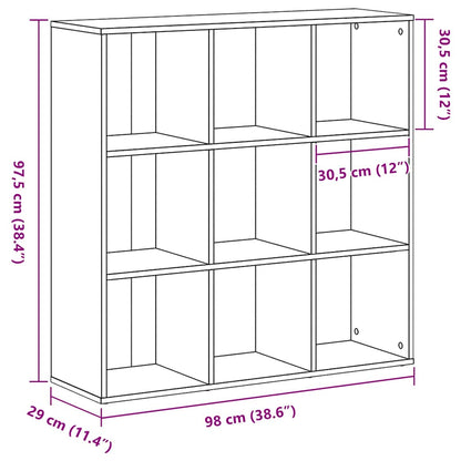 Mobile libreria Rovere Nero 98x29x97,5 cm in Legno Multistrato