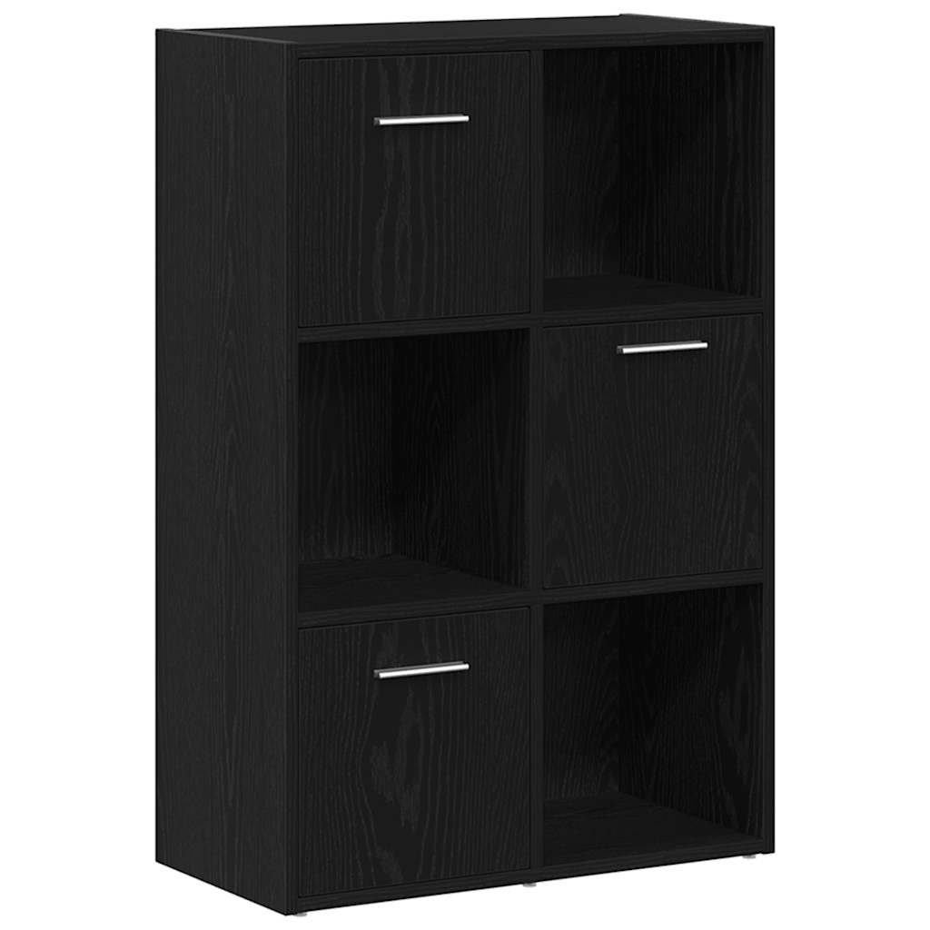 Libreria/Divisorio per ambienti Rovere Nero 60,5x30x90 cm