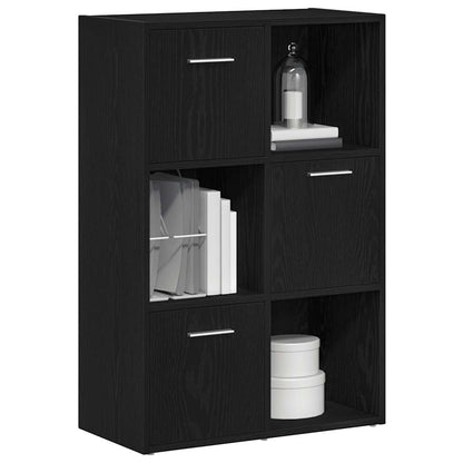 Libreria/Divisorio per ambienti Rovere Nero 60,5x30x90 cm