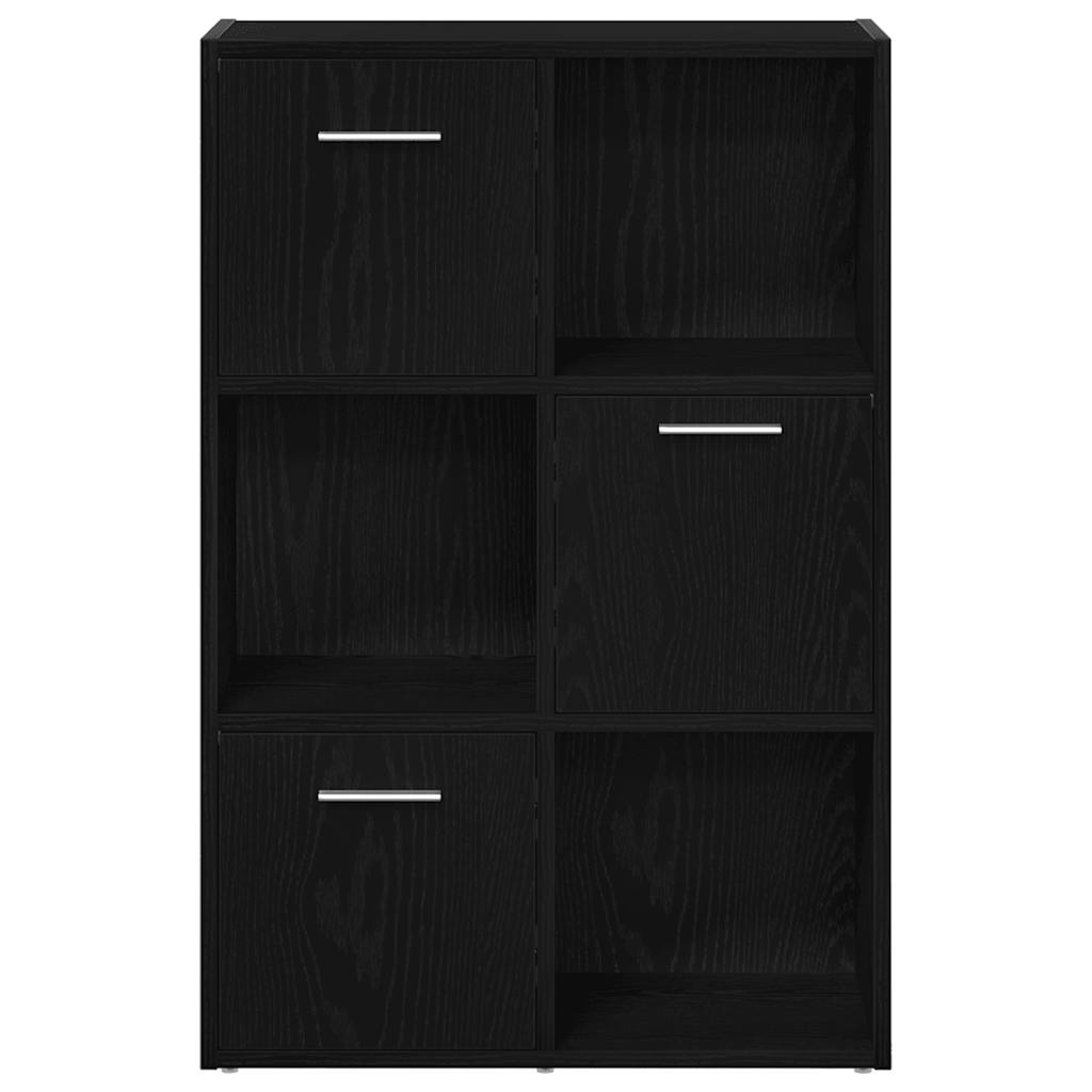 Libreria/Divisorio per ambienti Rovere Nero 60,5x30x90 cm