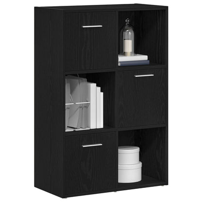 Libreria/Divisorio per ambienti Rovere Nero 60,5x30x90 cm