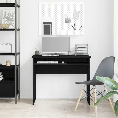 Scrivania Rovere Nero 90x50x74 cm in Legno Multistrato - homemem39