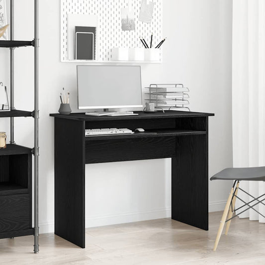 Scrivania Rovere Nero 90x50x74 cm in Legno Multistrato - homemem39