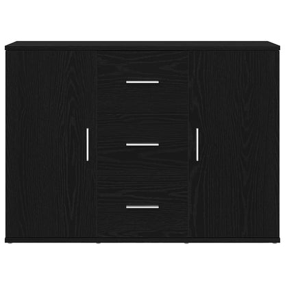 Credenza Rovere Nero 91x29,5x65 cm in Legno Multistrato - homemem39