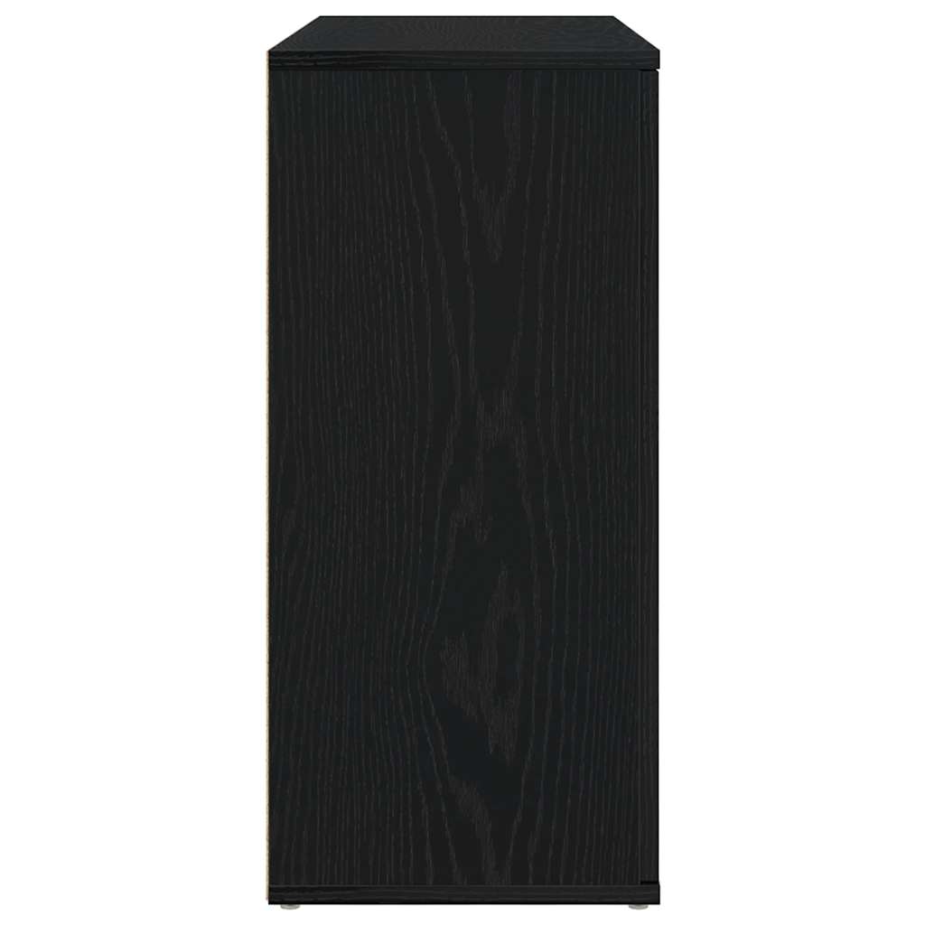 Credenza Rovere Nero 91x29,5x65 cm in Legno Multistrato