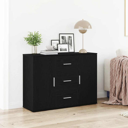 Credenza Rovere Nero 91x29,5x65 cm in Legno Multistrato - homemem39