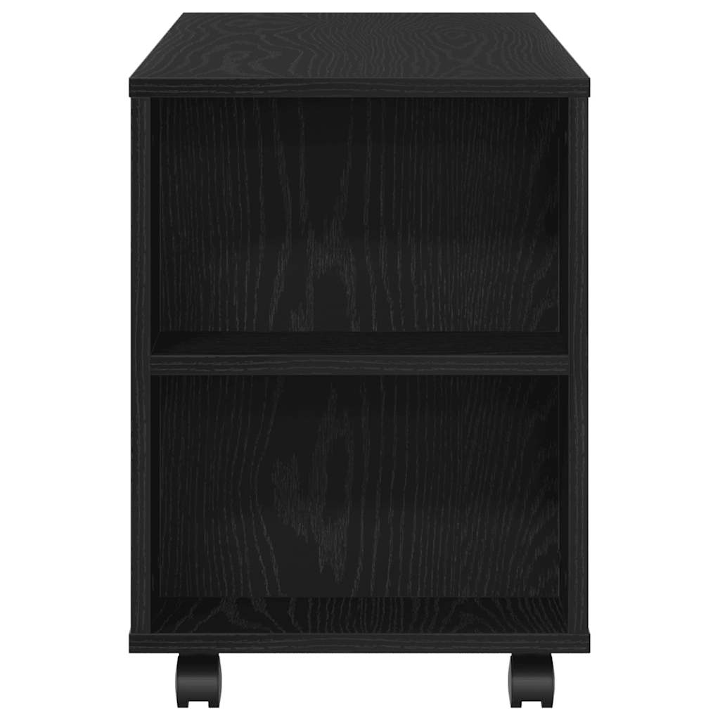 Mobile Porta TV con Ruote Rovere Nero 102x34,5x43 cm Truciolato | homemem39