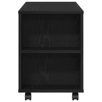 Mobile Porta TV con Ruote Rovere Nero 102x34,5x43 cm Truciolato | homemem39